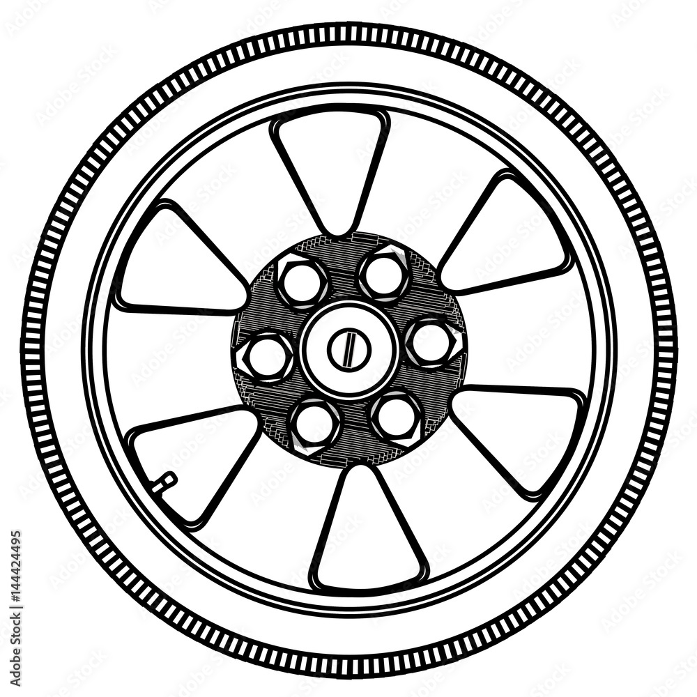 Obraz premium Low Profile Tyre With Wheel