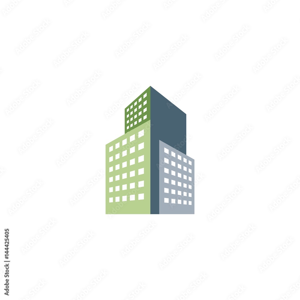 flat color icon for real estate logo