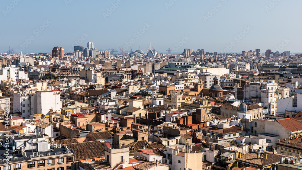 Blick auf Dächer von Valencia