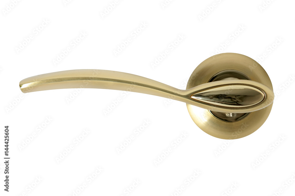 Door handle of bronze on a white background. Isolated on white background Door handle of bronze on a white background. Isolated on white background