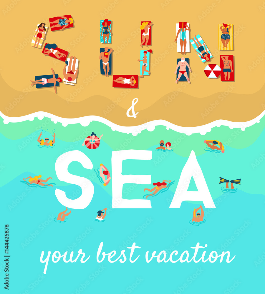 Summer Beach Vacation Flat Poster
