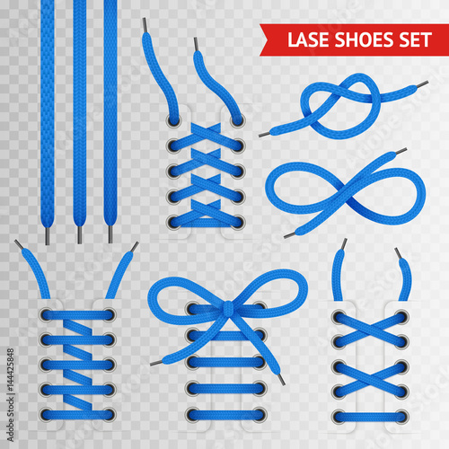 Blue Lace Shoes Icon Set