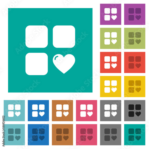 Favorite component square flat multi colored icons
