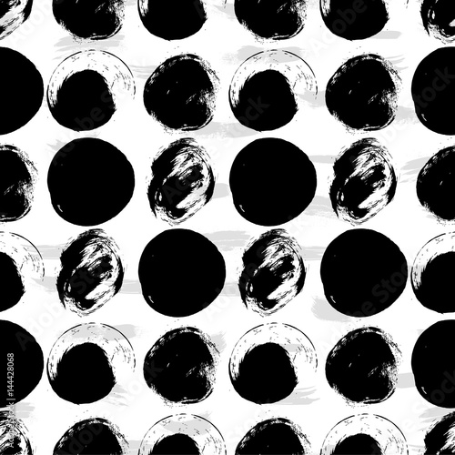 Seamless black and white hand drawn pattern