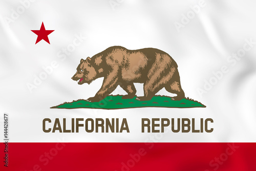 California waving flag. California state flag background texture.