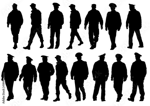 People of special police force on white background