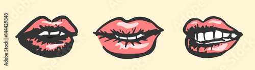 Mooie rode lippen en stralend witte tanden
