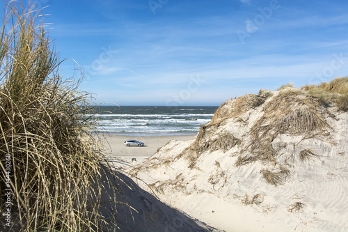 Fototapeta Naklejka Na Ścianę i Meble -  A picture postcard from the western coast of denmark in fresh sunny weather