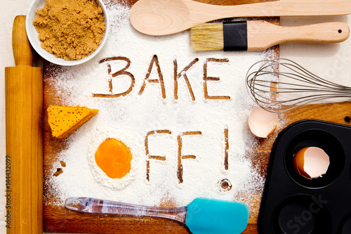 Baking - Bake Off - written in flour
