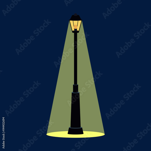 Vintage street light on white and blue background