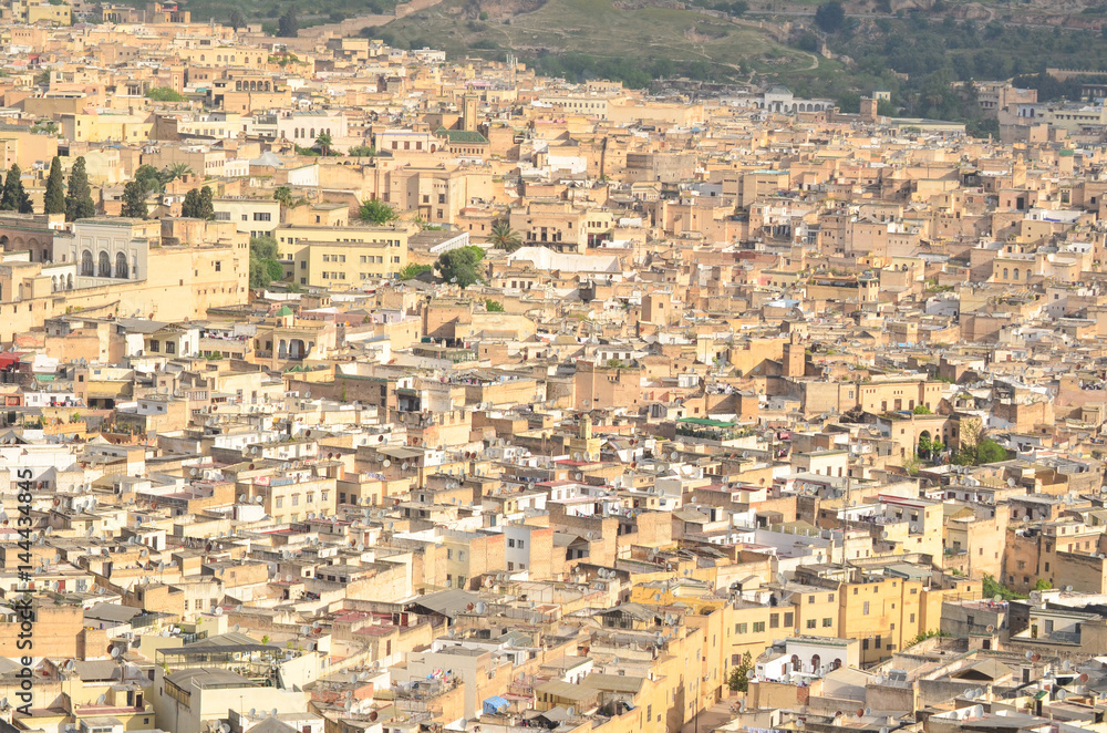 Scenic View of the Old Town of Fez in Morocco
