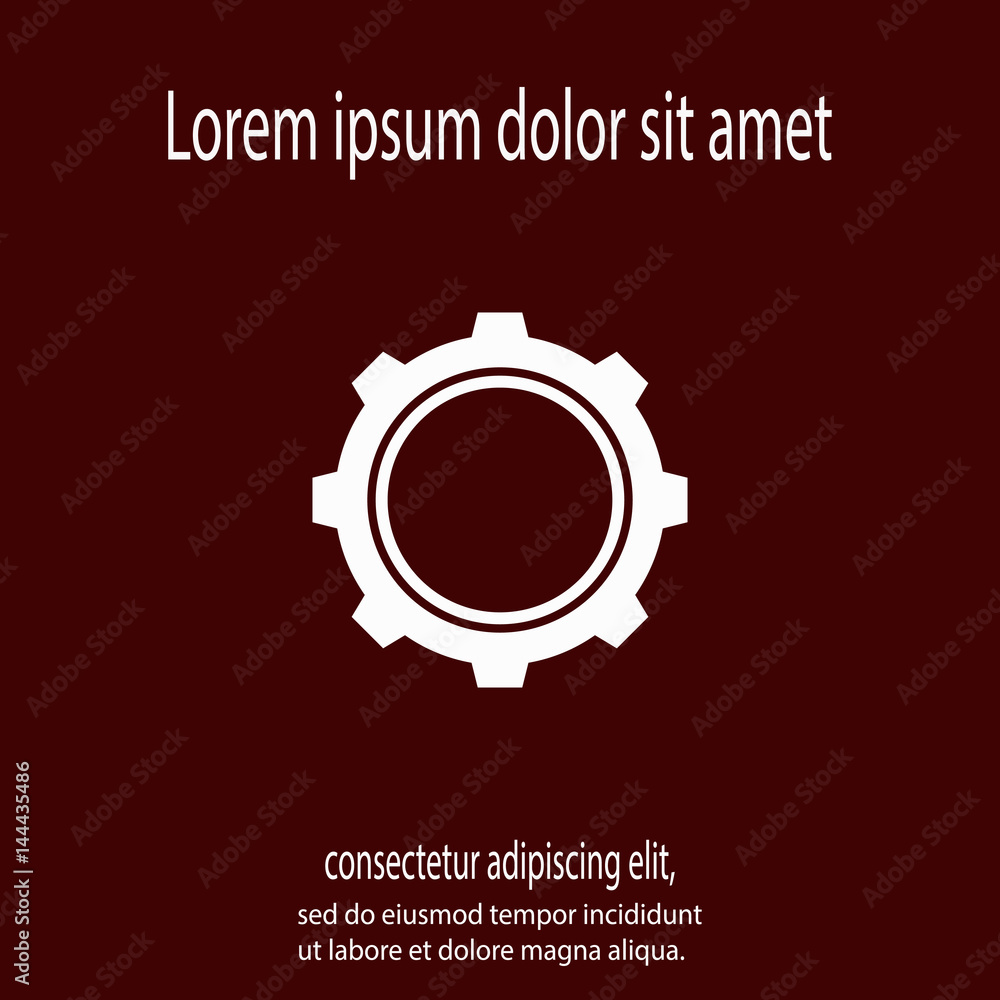 Naklejka premium gear icon, vector illustration. Flat design style 