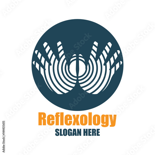reflexology, zone therapy logo with text space for your slogan / tagline, vector illustration
