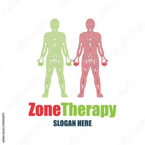 reflexology, zone therapy logo with text space for your slogan / tagline, vector illustration