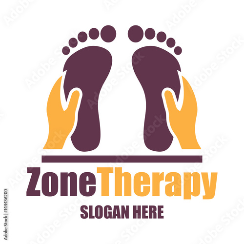 reflexology, zone therapy logo with text space for your slogan / tagline, vector illustration