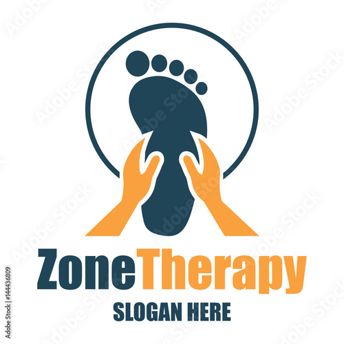 reflexology, zone therapy logo with text space for your slogan / tagline, vector illustration