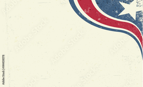 Grunge abstract America patriotic background. Star and red stripe , corner composition. Vector background