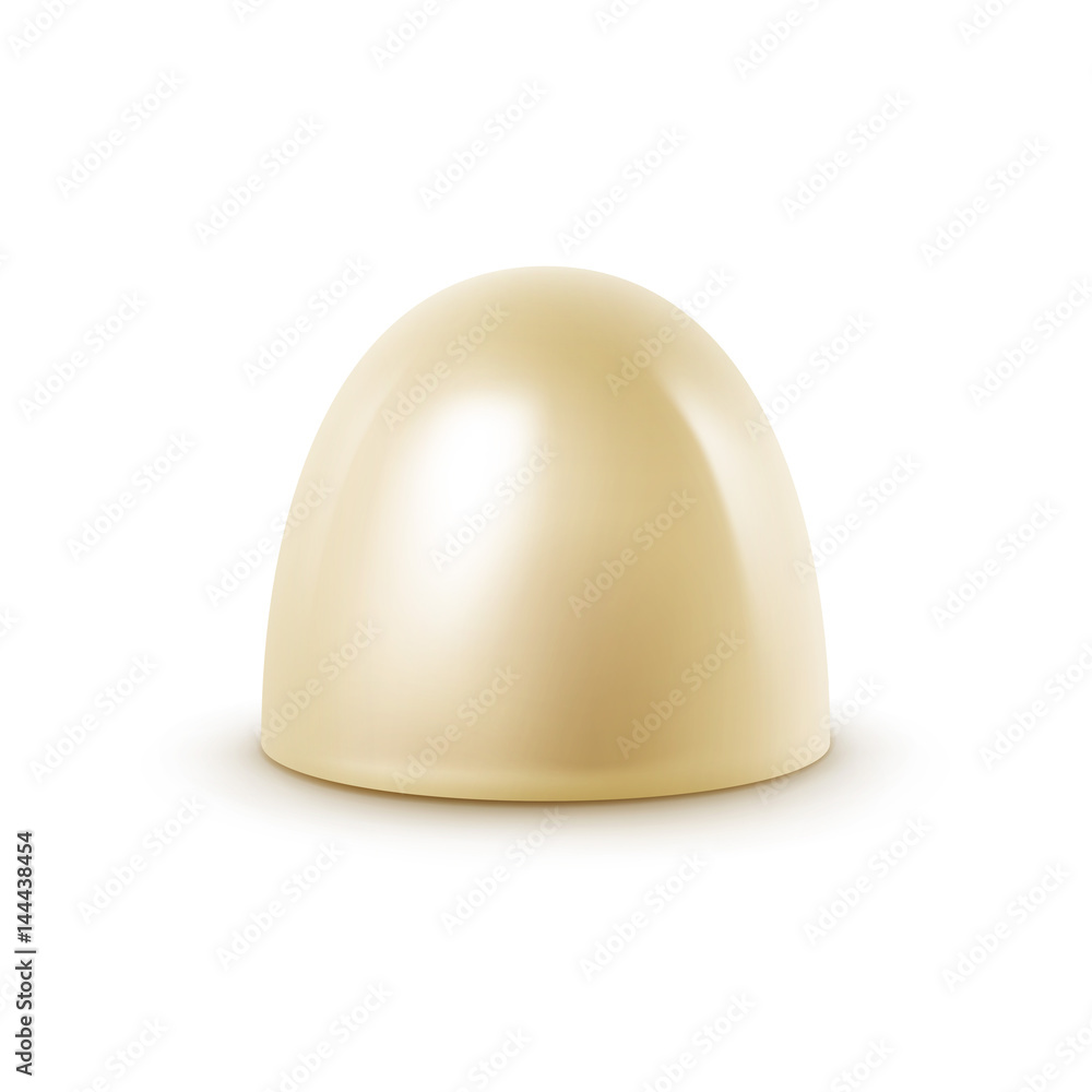 Fototapeta premium Vector Realistic White Milk Chocolate Candy Isolated on White Background