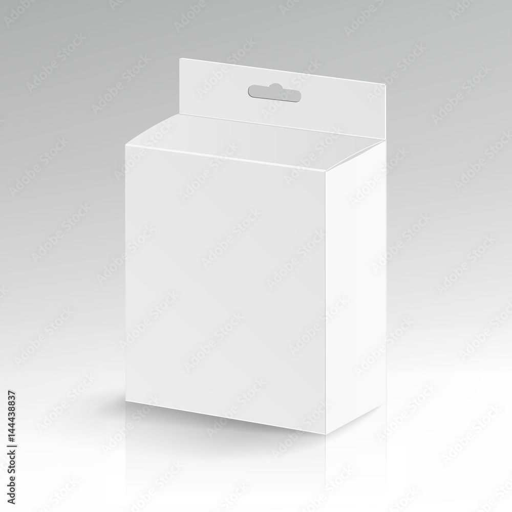 White Blank Cardboard Rectangle Vector. Realistic White Package White Blank Cardboard Rectangle Vector. Realistic White Package