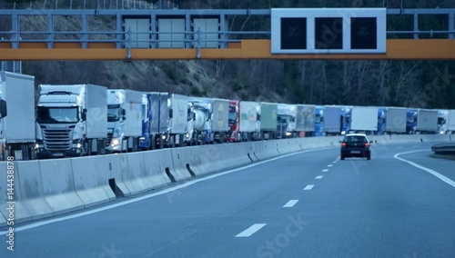 LKW Stau auf der Brennerautobahn photo