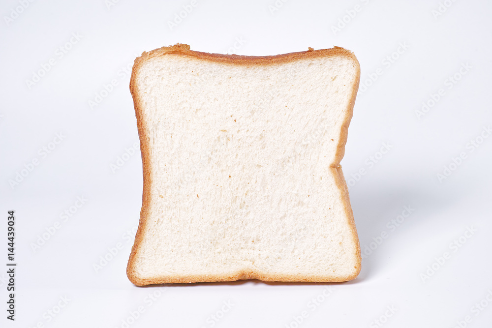 sliced bread on white background