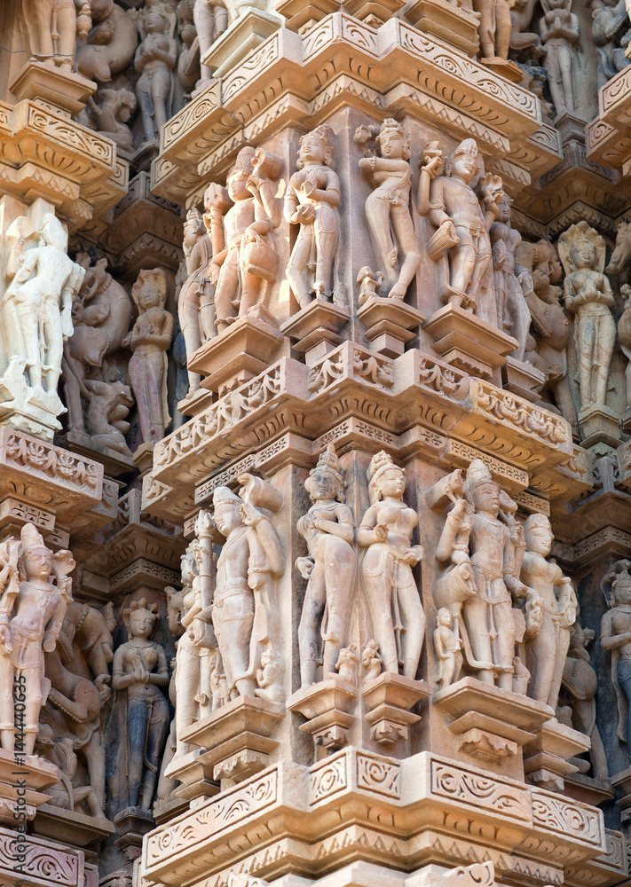 Famous erotic temple in Khajuraho, India