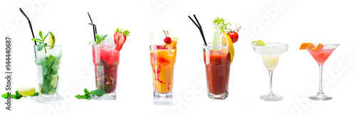 Set of cocktails isolated