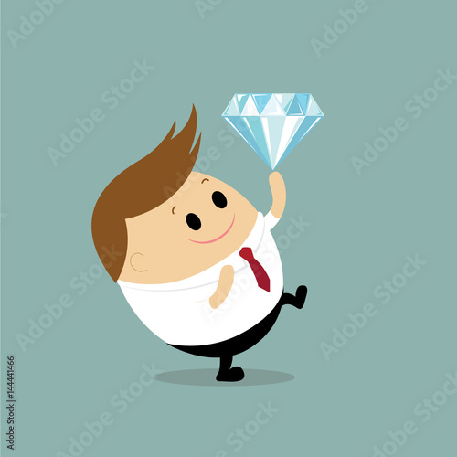 Vector of businessman get diamond