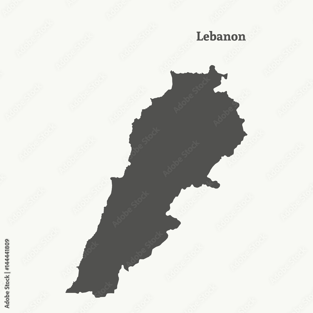 Outline map of Lebanon. vector illustration.