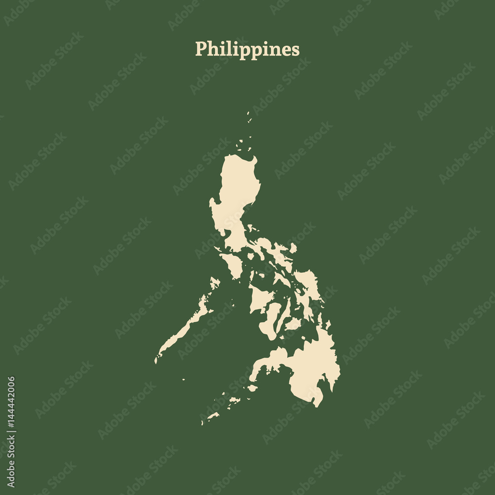 Outline map of Philippines. vector illustration.