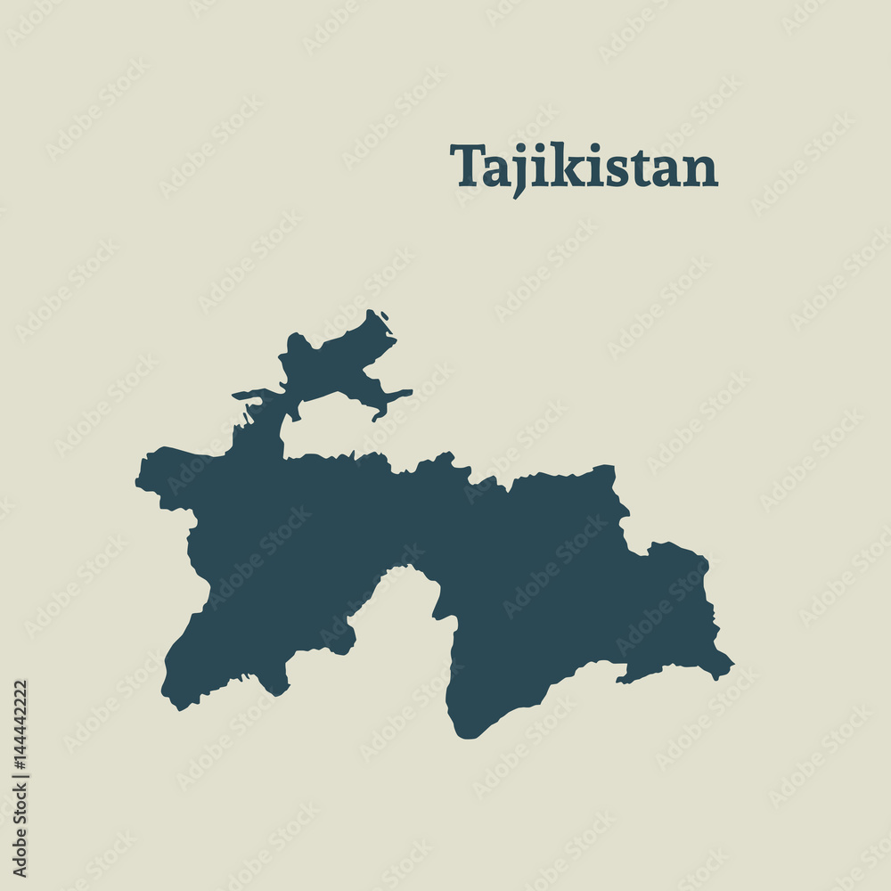 Outline map of Tajikistan. vector illustration.