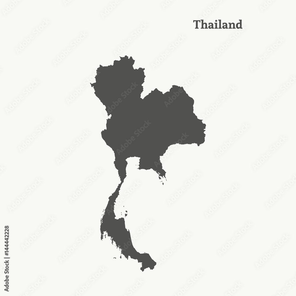 Outline map of Thailand. vector illustration.