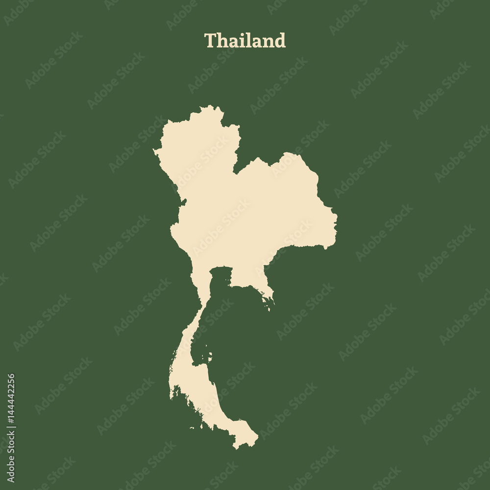 Outline map of Thailand. vector illustration.