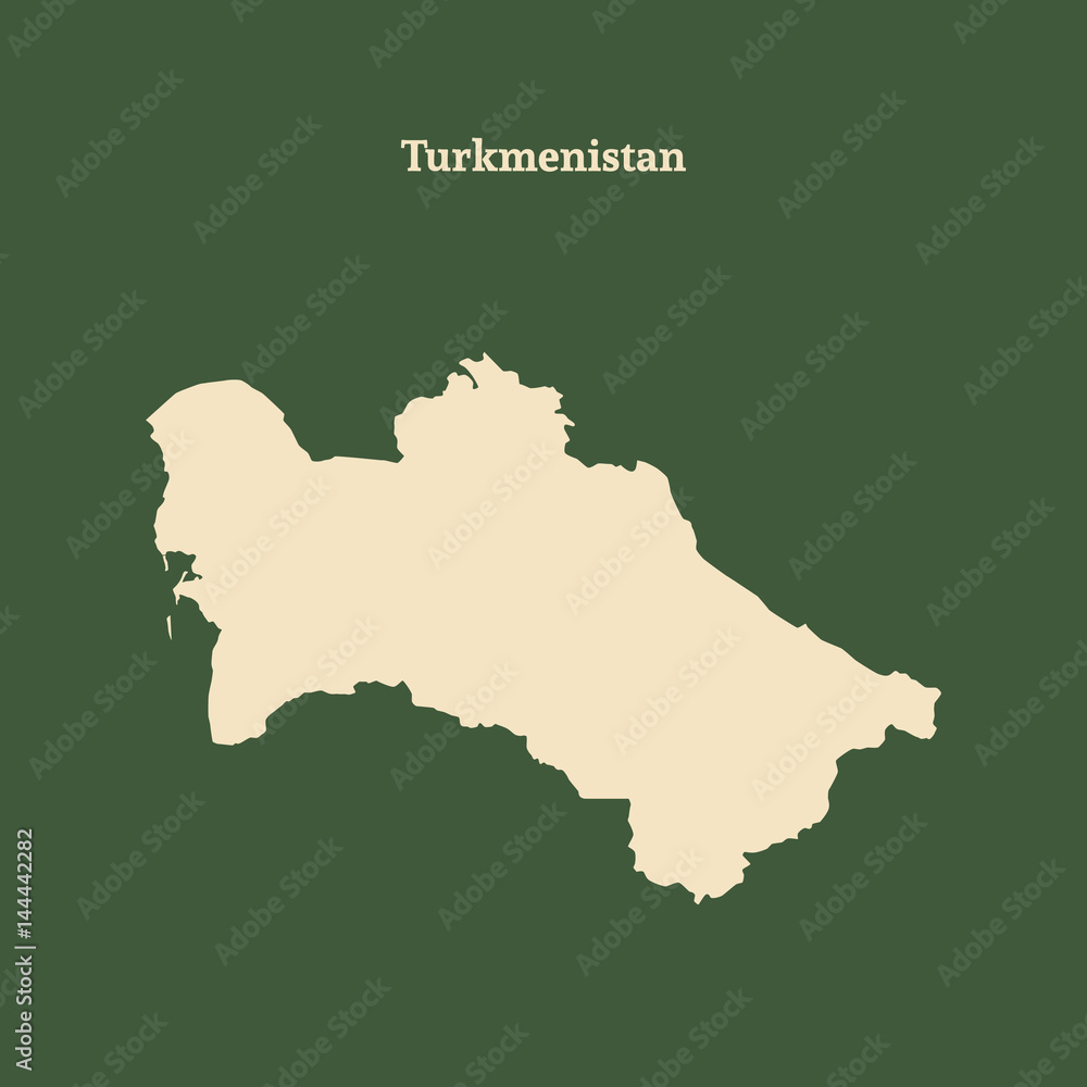 Outline map of Turkmenistan. vector illustration.