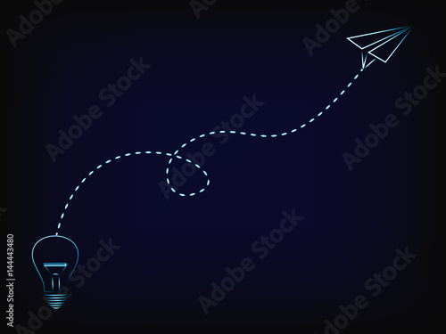 creativity set free to fly,  idea turning into paper airplane