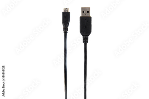 USB cable normal and micro isolated on white