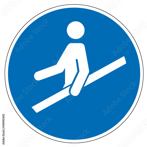 Gebotsschild M012 Handlauf benutzen, vektor illustration