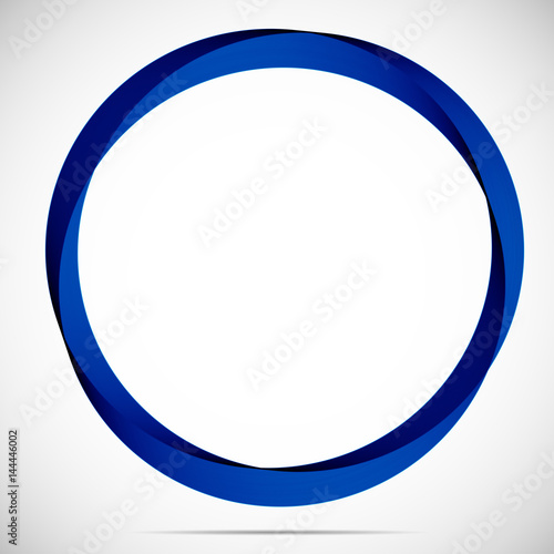 Abstract blue round frame on a light background.