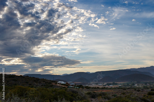 Houses on the hill on a cloudy day