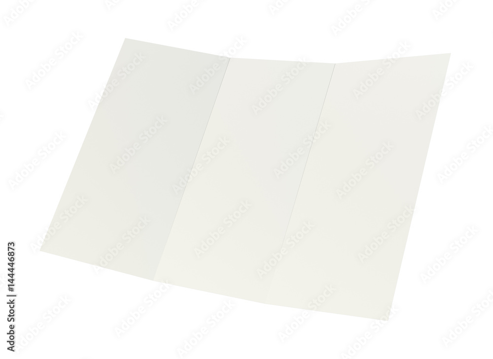 close up of a crumpled unfolded paper on white background. 3d rendering. close up of a crumpled unfolded paper on white background. 3d rendering.