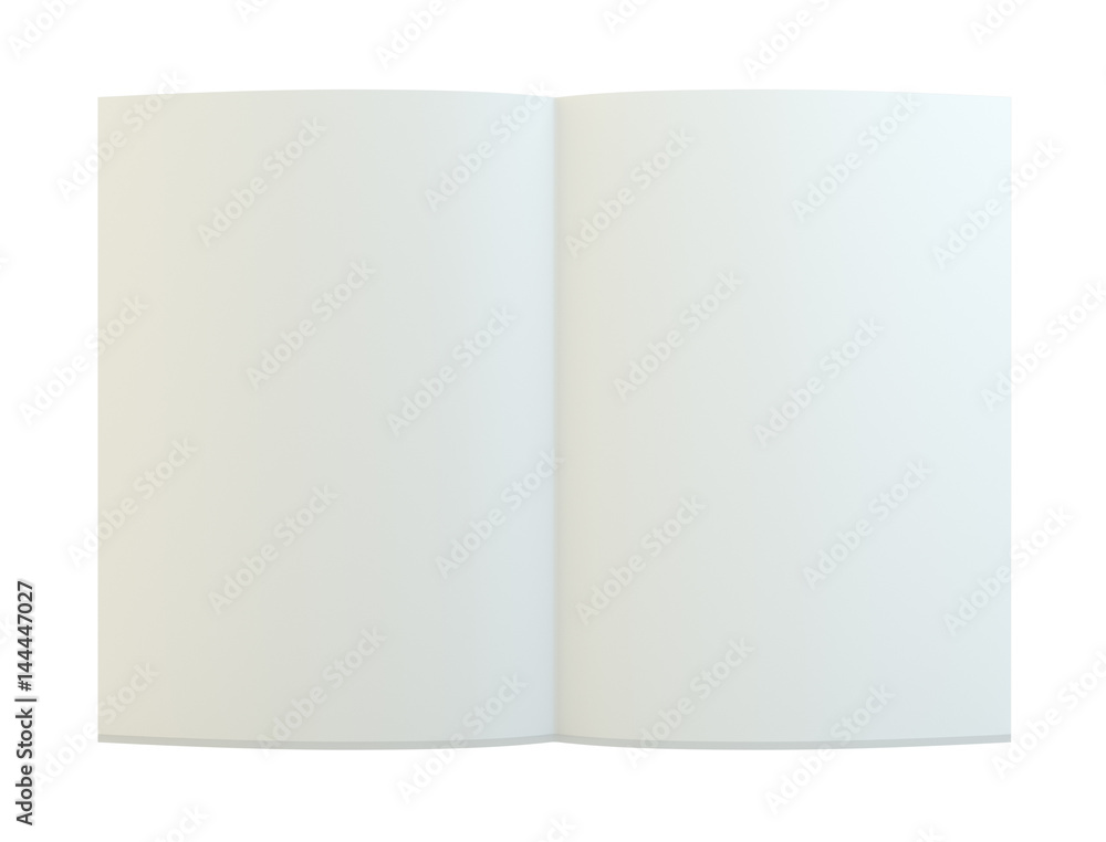 Blank folded brochure. 3d rendering on white background. Blank folded brochure. 3d rendering on white background.