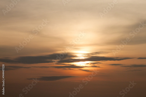 Fototapeta Naklejka Na Ścianę i Meble -  Environment for sunset with dark cloud and sky gold color.