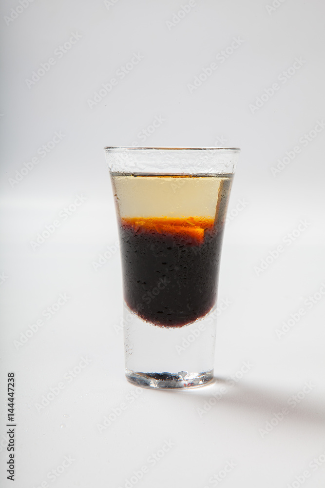 glass with alcoholic cocktail isolated on white background