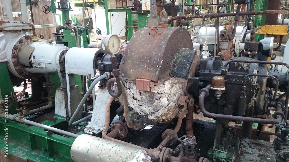 a picture of a water pump with water for industrial steam