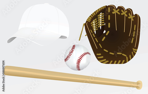 Baseball equipment vector