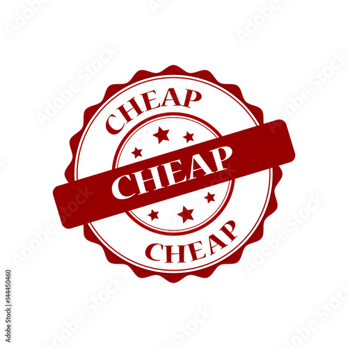 Cheap red stamp illustration