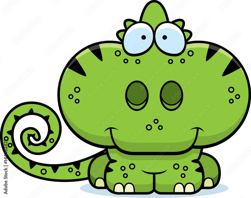 Cartoon Chameleon Smiling Cartoon Chameleon Smiling