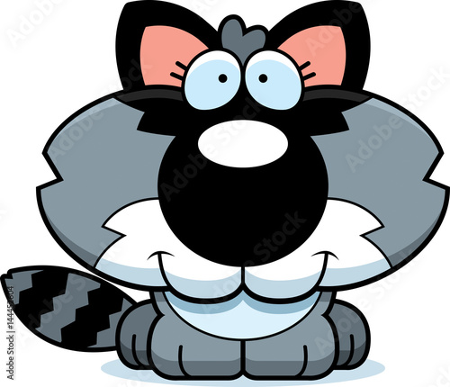 Cartoon Happy Raccoon