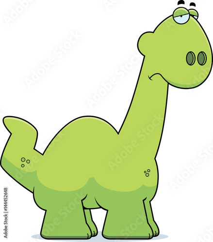 Sad Cartoon Apatosaurus