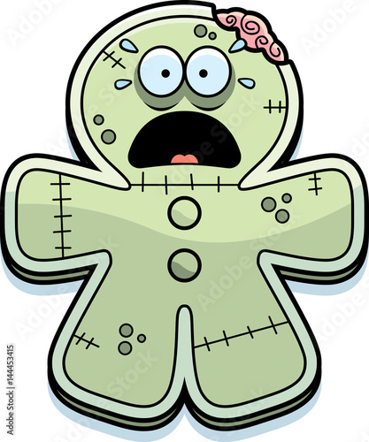 Scared Cartoon Gingerbread Zombie